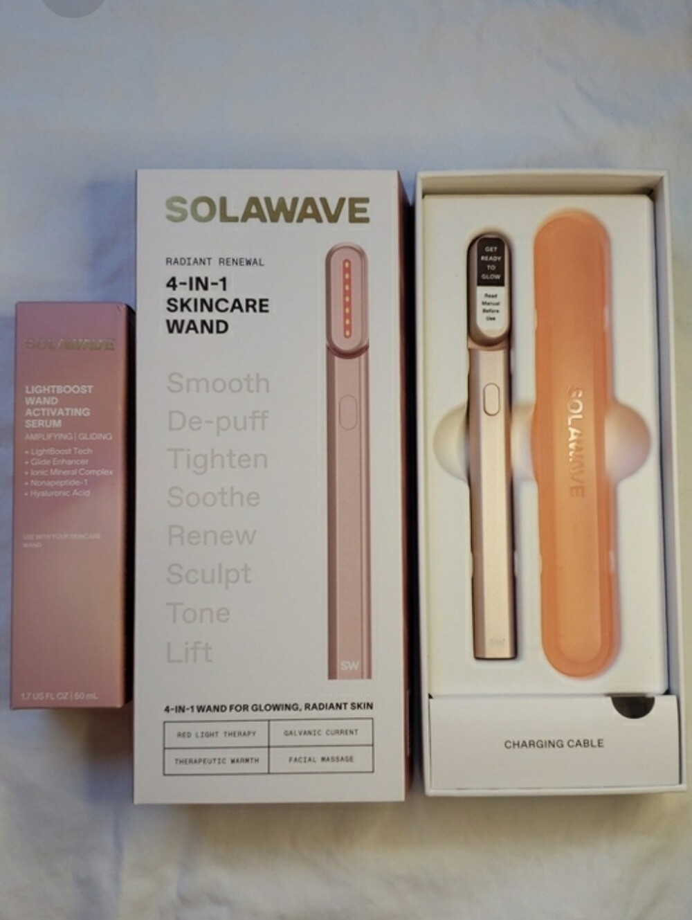 Solawave 4 in 1 Skincare Wand, Rose Gold. Never Used